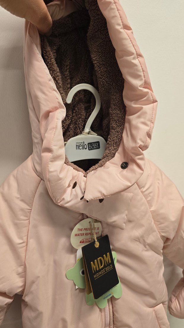 Kız Bebek Pembe Kürklü Kar Tulumu - Görsel 2