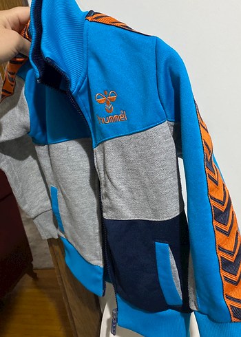 Erkek Çocuk Mavi-Gri Fermuarlı Sweatshirt - Görsel 3