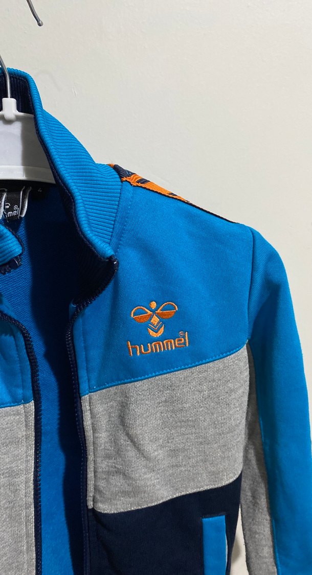 Erkek Çocuk Mavi-Gri Fermuarlı Sweatshirt - Görsel 2