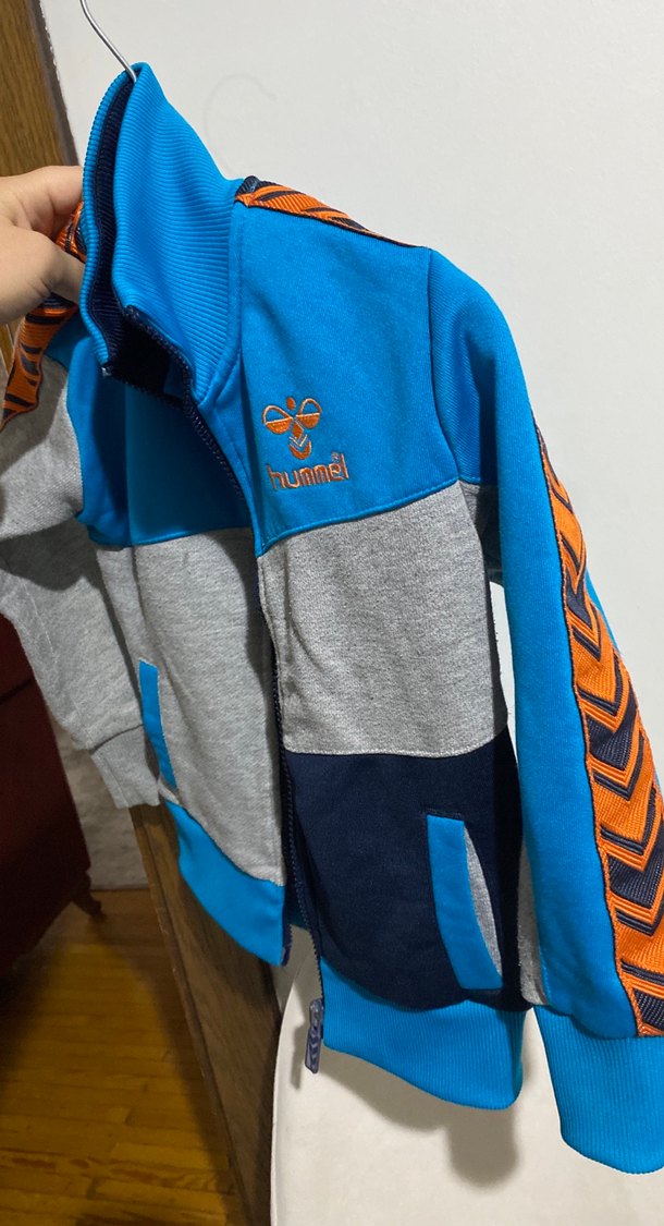 Erkek Çocuk Mavi-Gri Fermuarlı Sweatshirt - Görsel 3