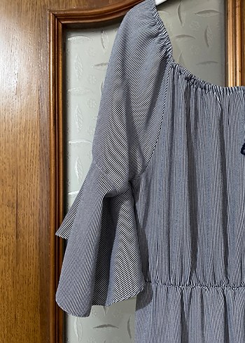 Gri Uzun Keten Bohem Elbise - Görsel 2