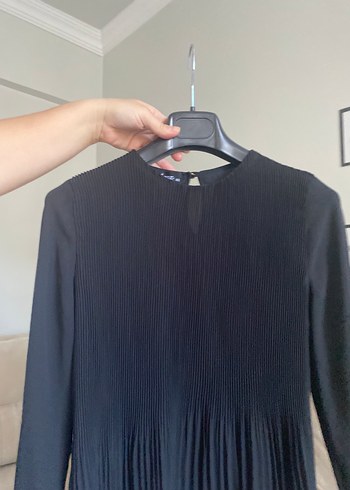 Kadın Siyah Piliseli Uzun Kollu Bluz - Görsel 5