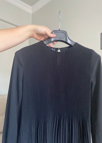 Kadın Siyah Piliseli Uzun Kollu Bluz - Görsel 6