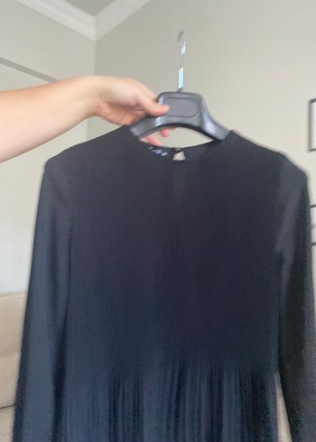 Kadın Siyah Piliseli Uzun Kollu Bluz - Görsel 10