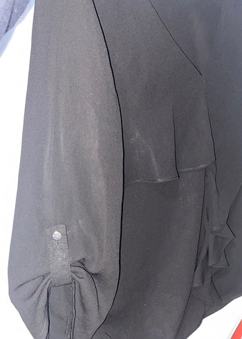 Drapeli Siyah V Yakalı Uzun Kollu Tunik - Görsel 3