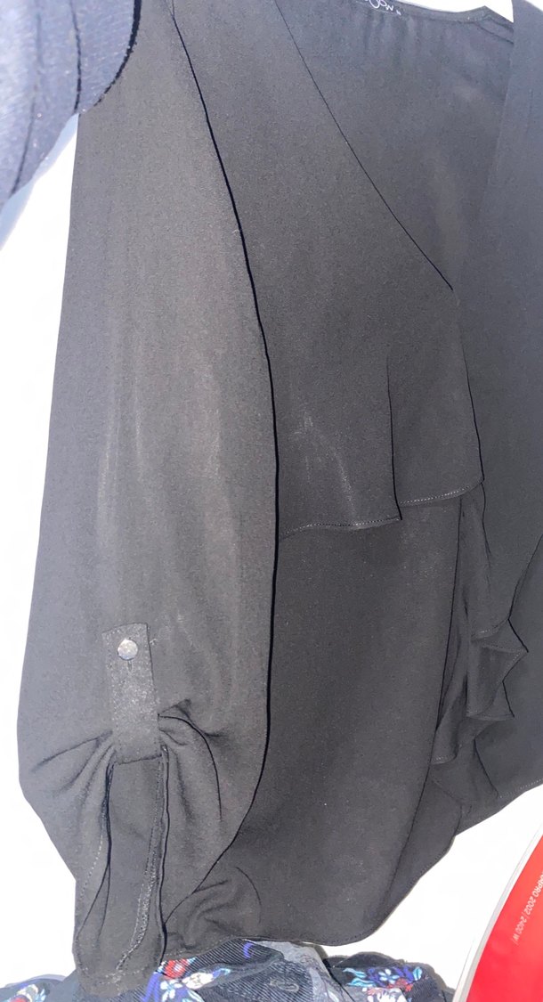 Drapeli Siyah V Yakalı Uzun Kollu Tunik - Görsel 3