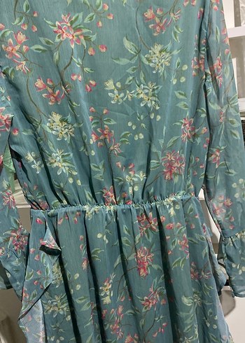 Çiçek Desenli Uzun Bohem Kadın Elbise - Görsel 3