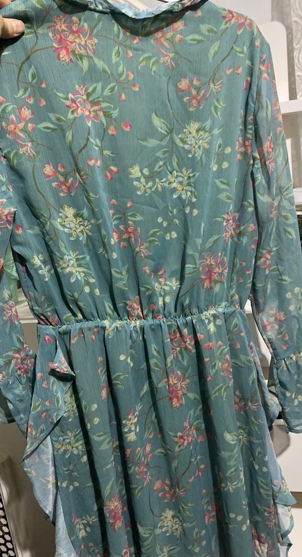 Çiçek Desenli Uzun Bohem Kadın Elbise - Görsel 3