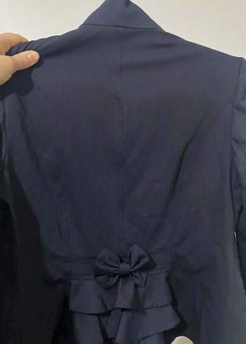 Kadın Lacivert Fırfırlı Blazer Ceket - Görsel 2