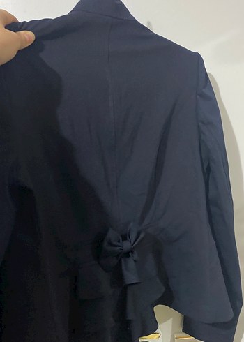 Kadın Lacivert Fırfırlı Blazer Ceket - Görsel 3