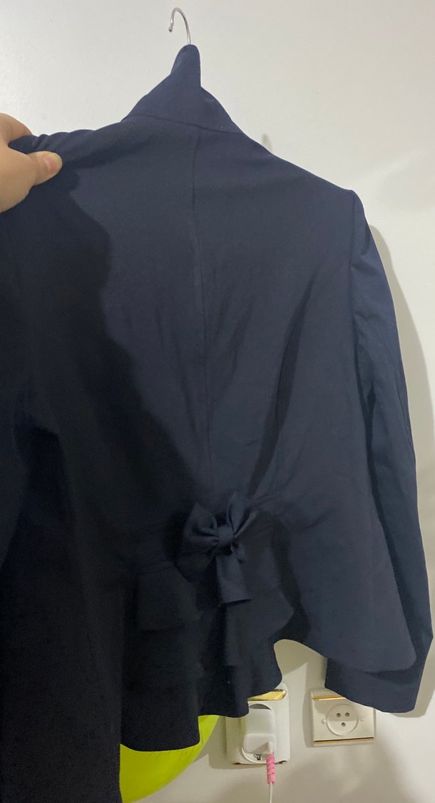 Kadın Lacivert Fırfırlı Blazer Ceket - Görsel 3