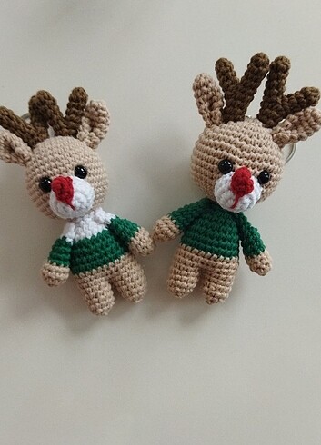 Amigurumi geyik anahtarlık çanta süsü 