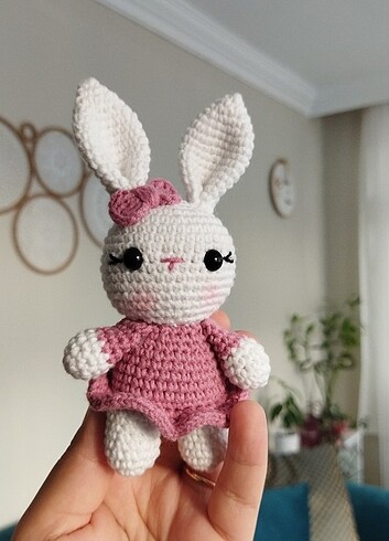 Amigurumi tavşan anahtarlık çanta süsü 