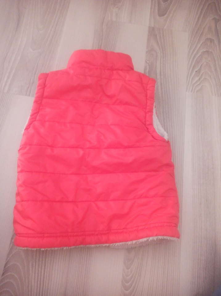 Kız Çocuk Pembe Fermuarlı Yelek - Görsel 3