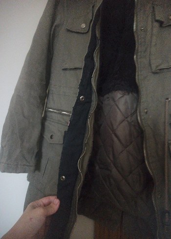 Gri Kürklü Midi Kadın Ceket - Görsel 10