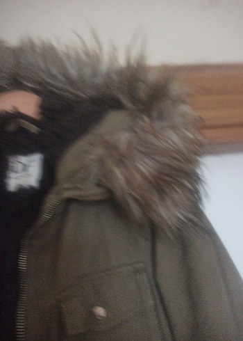 Gri Kürklü Midi Kadın Ceket - Görsel 4