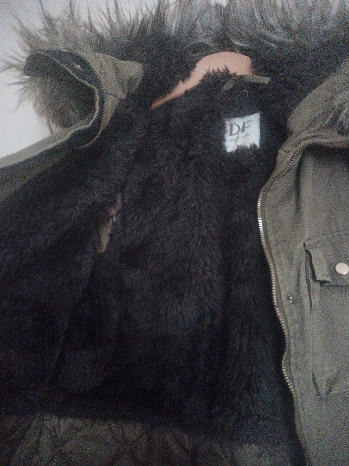 Gri Kürklü Midi Kadın Ceket - Görsel 3