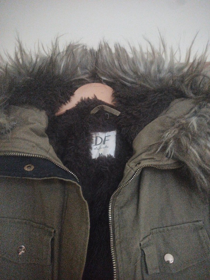 Gri Kürklü Midi Kadın Ceket - Görsel 5