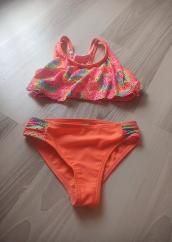 Renkli Bağlamalı İpli Kız Çocuk Bikini