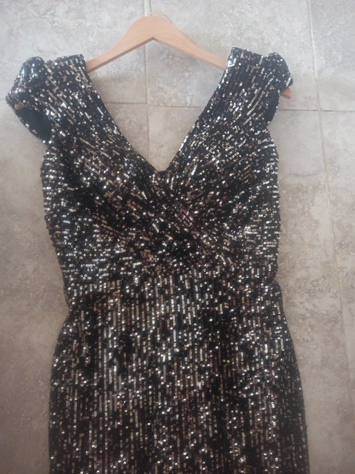 Siyah Drapeli Uzun Abiye Elbise - Görsel 2