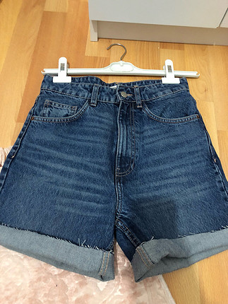 xs Beden lacivert Renk Zara mom denim şort