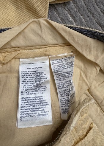 33 Beden sarı Renk Tommy Hilfiger Sarı Chino Slim Fit Pantolon
