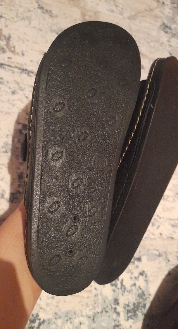 Erkek Deri Tokalı Siyah Sandalet - Görsel 4