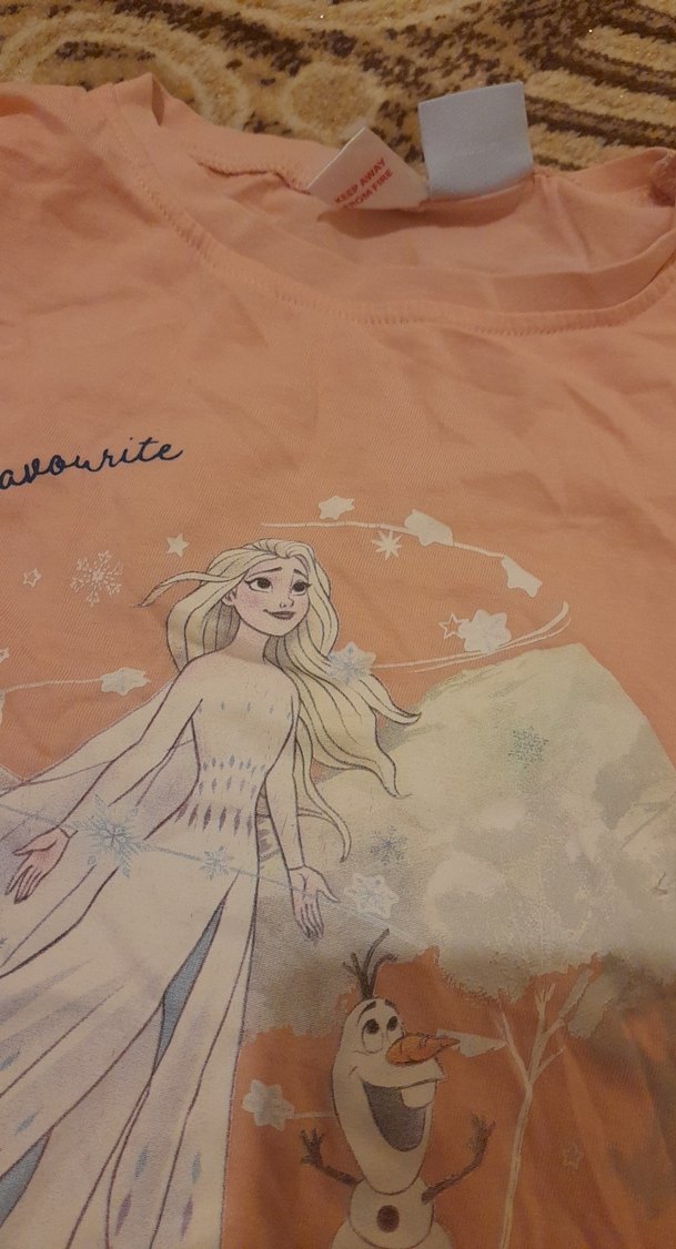 Kız Çocuk Pembe Baskılı Uzun Kollu Tişört - Görsel 4