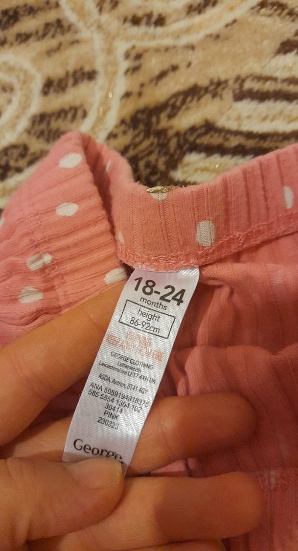 Kız Çocuk Pembe Puantiyeli Triko Tayt - Görsel 2