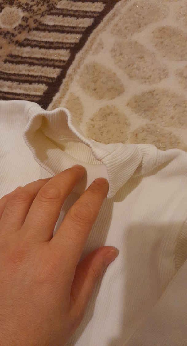 Beyaz  cocuk Triko Balıkçı Yaka Kazak - Görsel 2