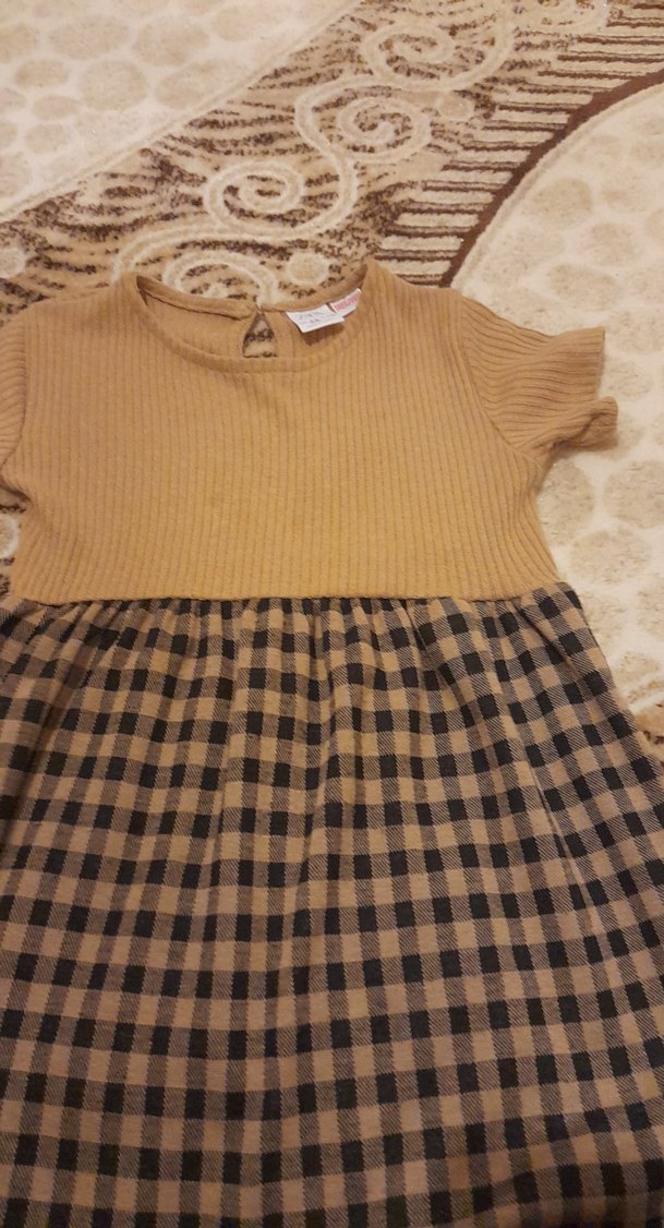 Kız Çocuk Kahverengi Bohem Elbise - Görsel 3