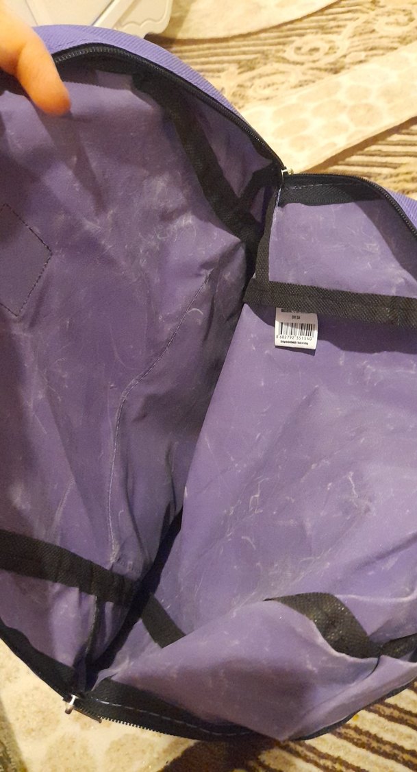 Mor Fermuarlı Kadın Sırt Çantası - Görsel 3