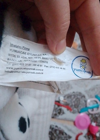 Beyaz Siyah Benekli Peluş Köpek Oyuncak - Görsel 6