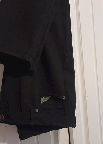 Erkek Siyah Düğmeli Denim Pantolon
