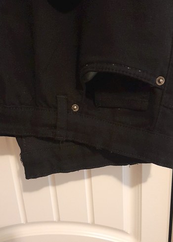 Diğer Erkek Siyah Düğmeli Denim Pantolon