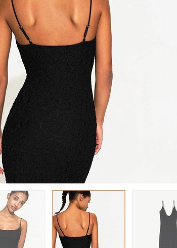 s Beden siyah Renk Bershka dantelli elbise