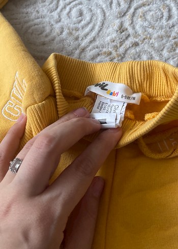 6-9 Ay Beden Sarı erkek Çocuk Sweatshirt ve Eşofman Takımı