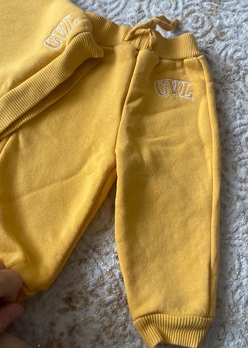 6-9 Ay Beden sarı Renk Sarı erkek Çocuk Sweatshirt ve Eşofman Takımı