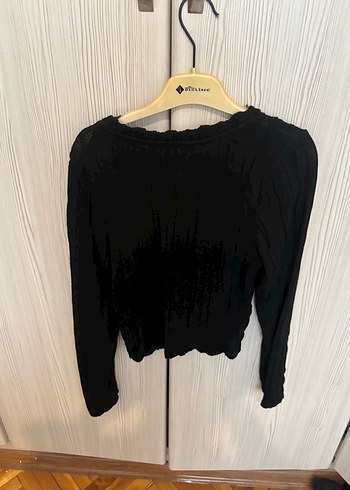 Only ONLY Siyah xs crop Örme Dar Kesim Kadın Triko