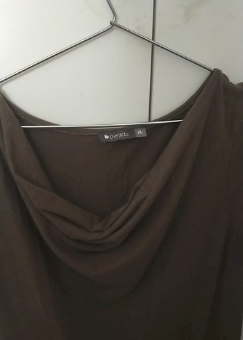 xl Beden Kahverengi Kısa Kollu Midi Elbise