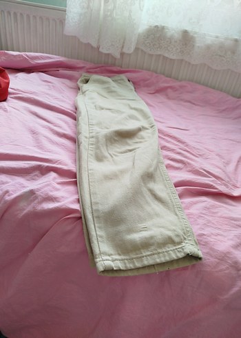 Bej Keten Hamile Midi Pantolon