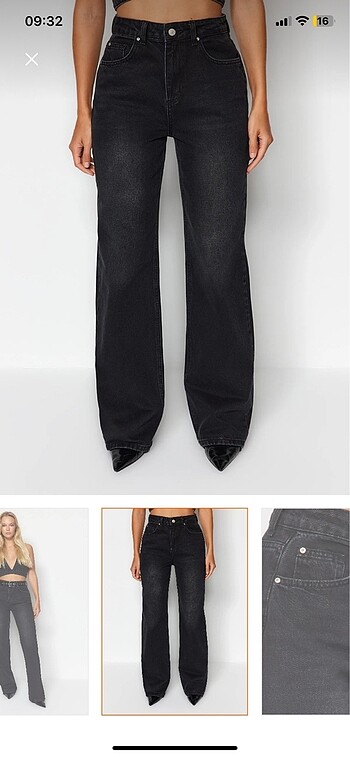 Trendyol & Milla Siyah yüksek bel Wide leg