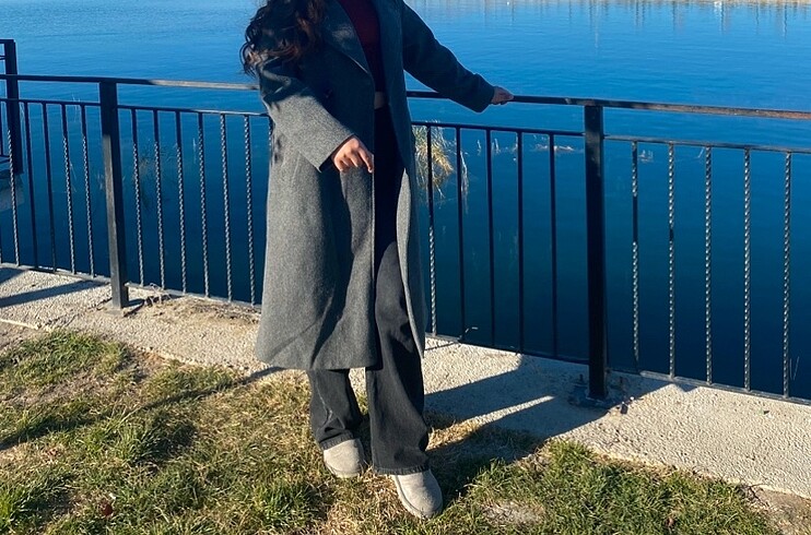 42 Beden Siyah yüksek bel Wide leg