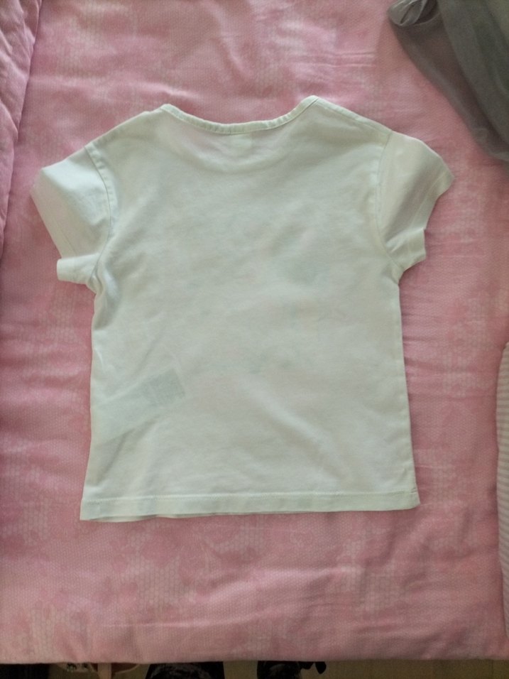 Beyaz Kız Çocuk Unicorn Baskılı Tişört - Görsel 4