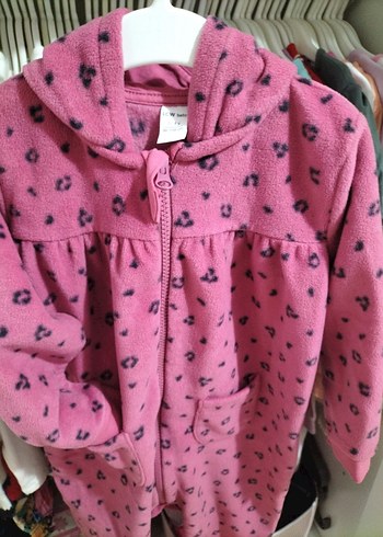 LC Waikiki Kapüşonlu Fermuarlı Pembe Bebek Tulum