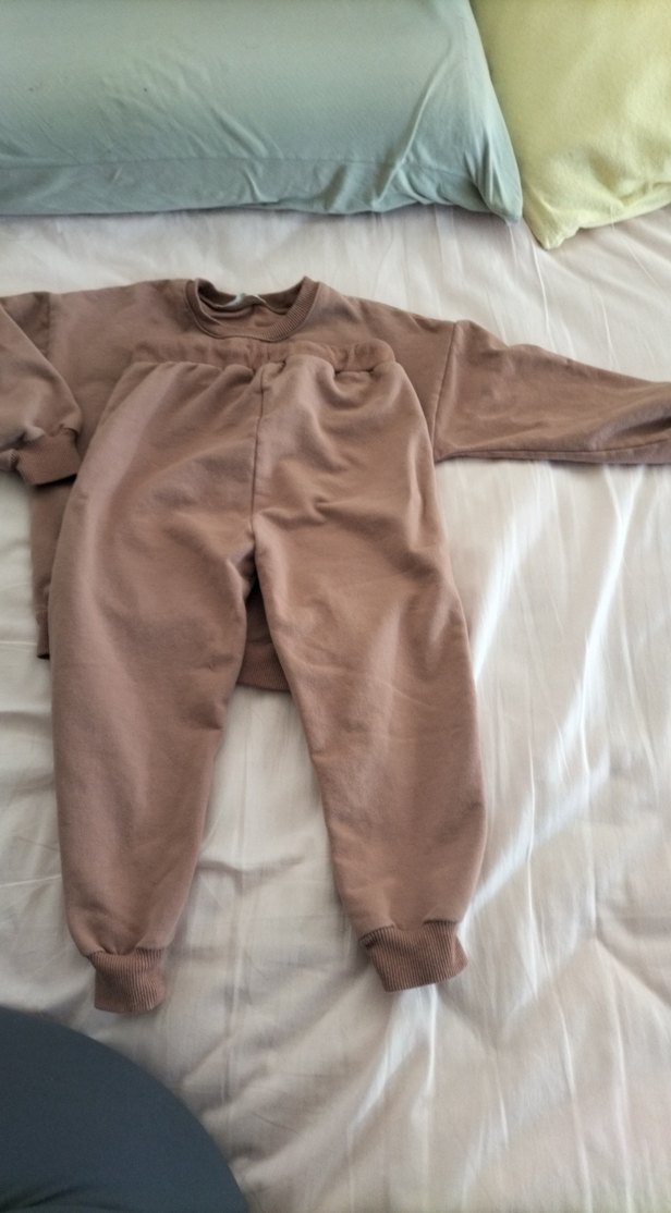 Kız Çocuk Pastel Kahverengi Sweatshirt ve Eşofman - Görsel 4