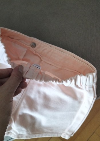 24-36 Ay Beden beyaz Renk Düğmeli Yüksek Bel Mini Şort
