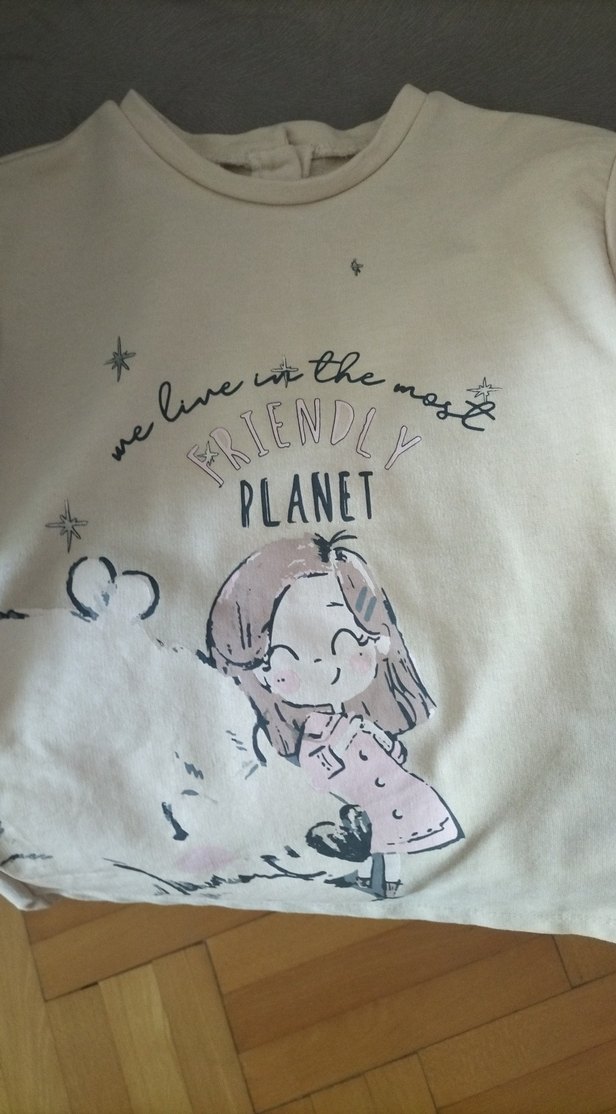 Kız Çocuk Baskılı Uzun Kollu Tişört - Görsel 2