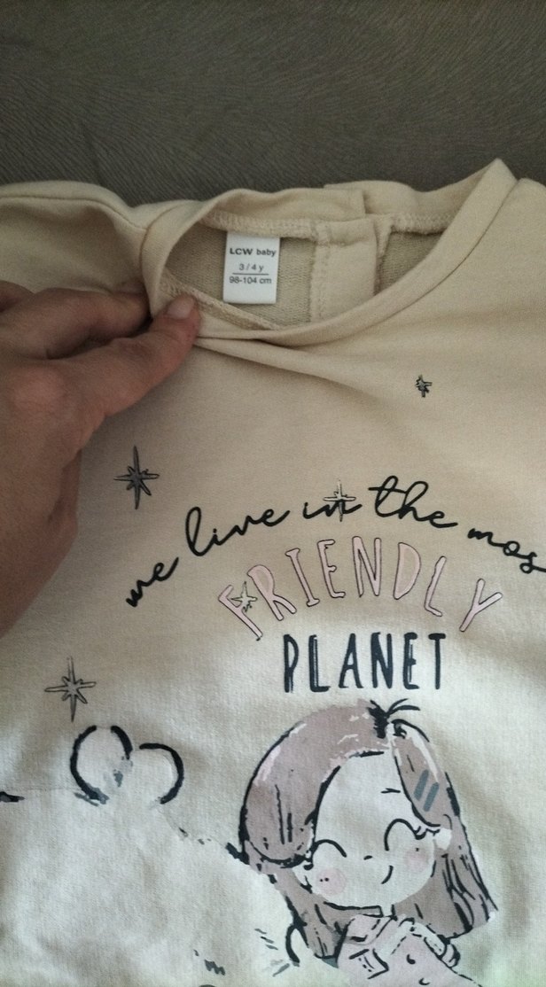 Kız Çocuk Baskılı Uzun Kollu Tişört - Görsel 4