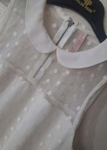Bershka tül detaylı şık Kadın Bluz
